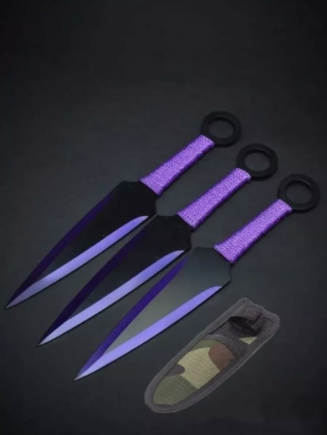 Ножи Метательные /Набор 3 шт в чехле/Фиолетовый. #1