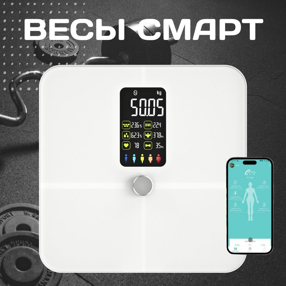 Напольные весы Весы smart с индикатором, нагрузка 180 кг, точность 100 г  #1