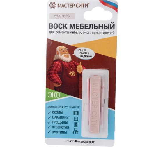 Воск мебельный мягкий (блистер), Дуб беленый, 101 #1