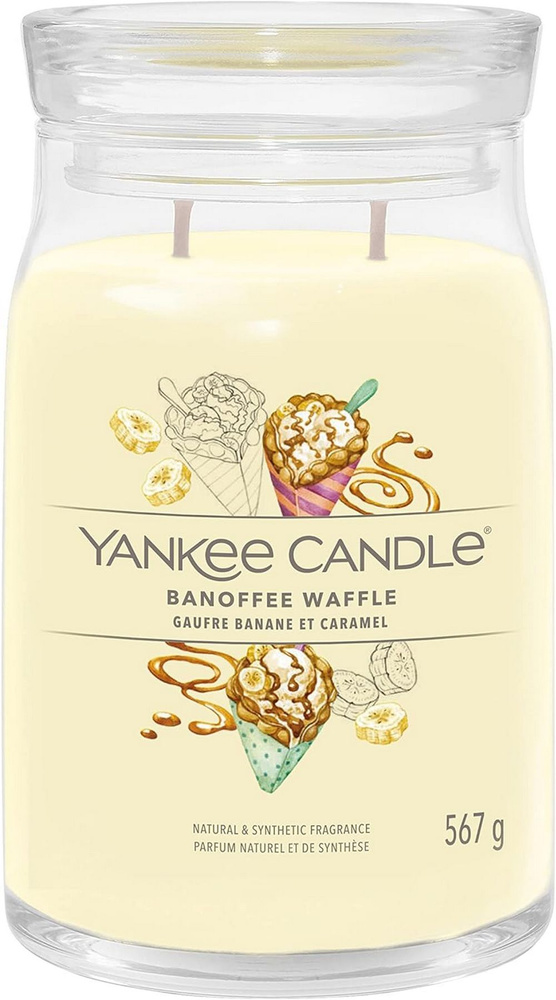 Yankee Candle Свеча ароматическая "Вафли Баноффи", 16 см х 9 см, 1 шт  #1