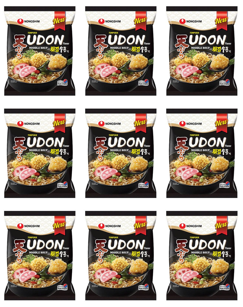 Nongshim Лапша быстрого приготовления Удон темпура, 118 г, 9 шт  #1