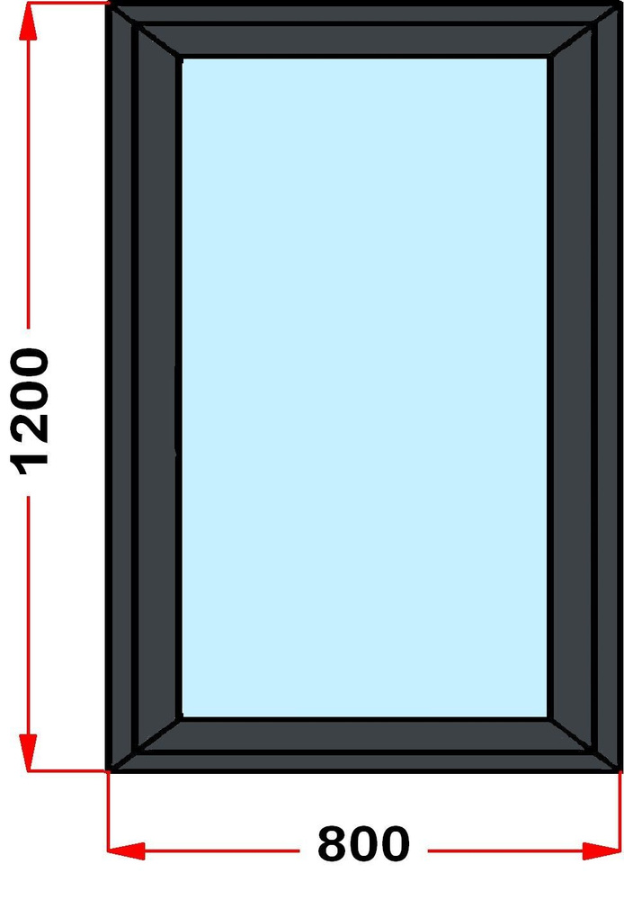 Окно+москитка из профиля Grunder 70 мм (1200 x 800), с поворотно-откидной створкой, стеклопакет 3 стекла, #1