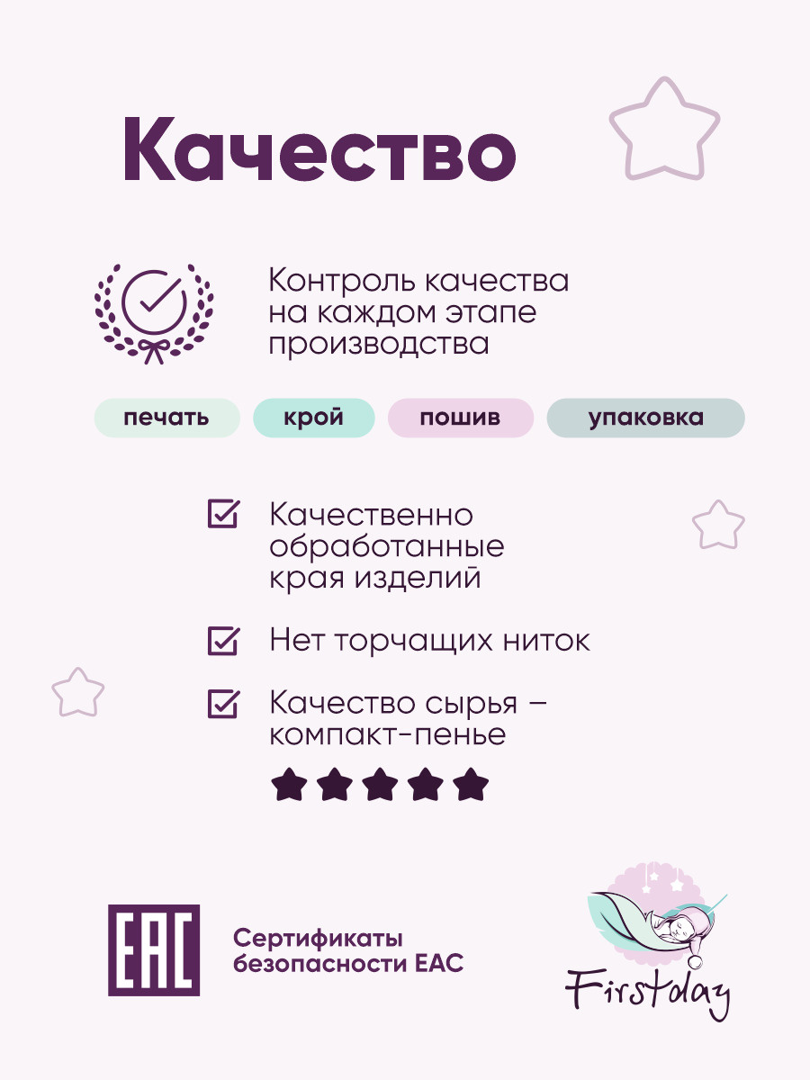 Пеленка текстильная Firstday 120 х 120 см, Муслин, Хлопок, 3 шт