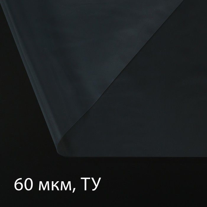 Плёнка полиэтиленовая, толщина 60 мкм, 10 × 3 м, рукав (1,5 м × 2), прозрачная, Эконом 50 %