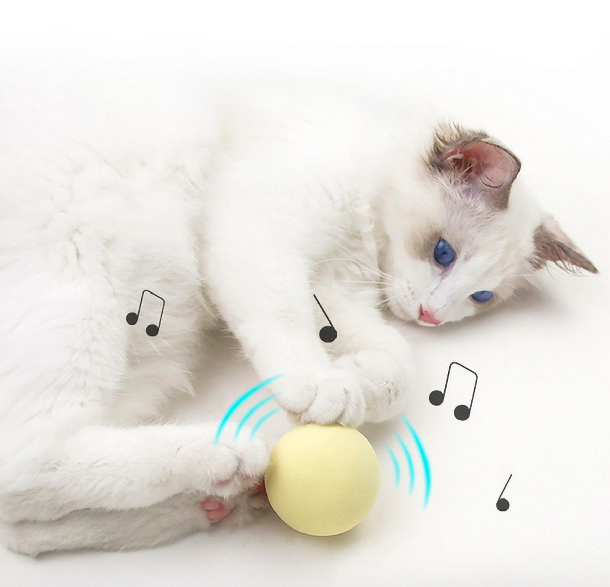 Игрушка для кошек интерактивная, с натуральными звуками птиц и кошачьей мятой внутри.