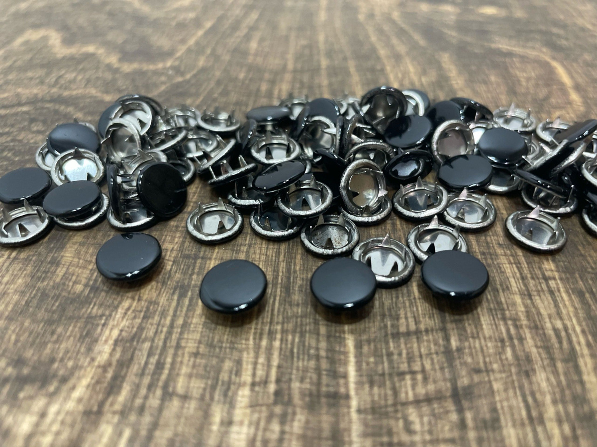 Кнопки установочные трикотажные (рубашечные) закрытые d = 9,5 мм цвет черный