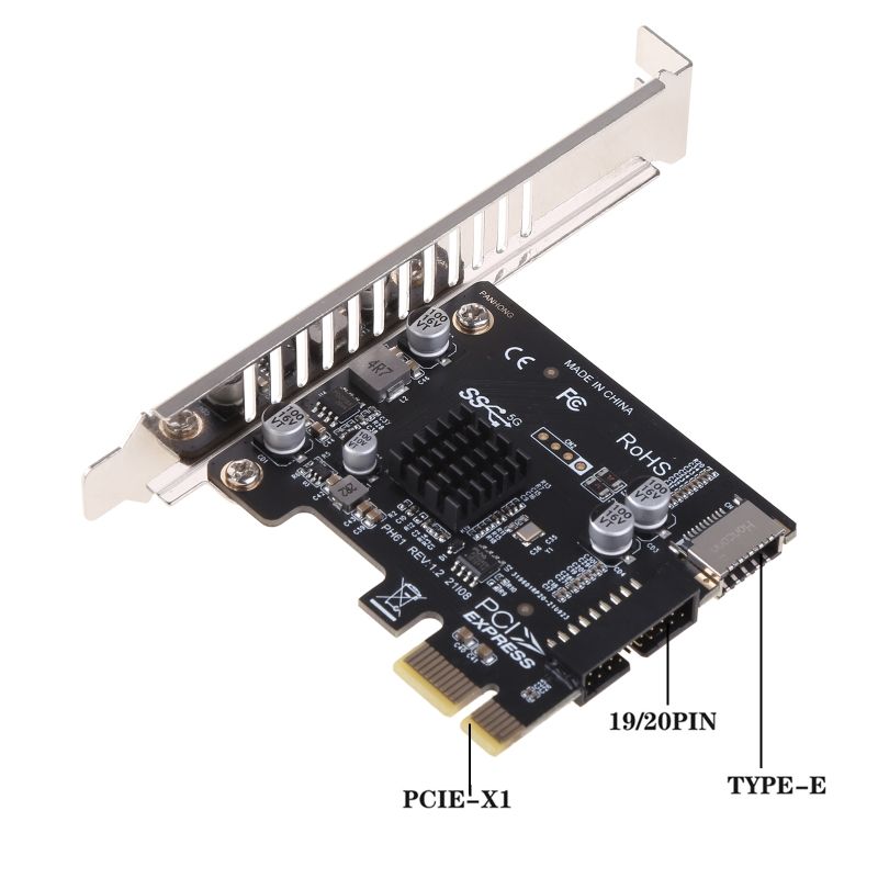 КартарасширенияPCI-EнаUSB,5Гбит/с,типPCIдля19/20-контактногоразъемаC,адаптердлякреплениянапереднейпанели