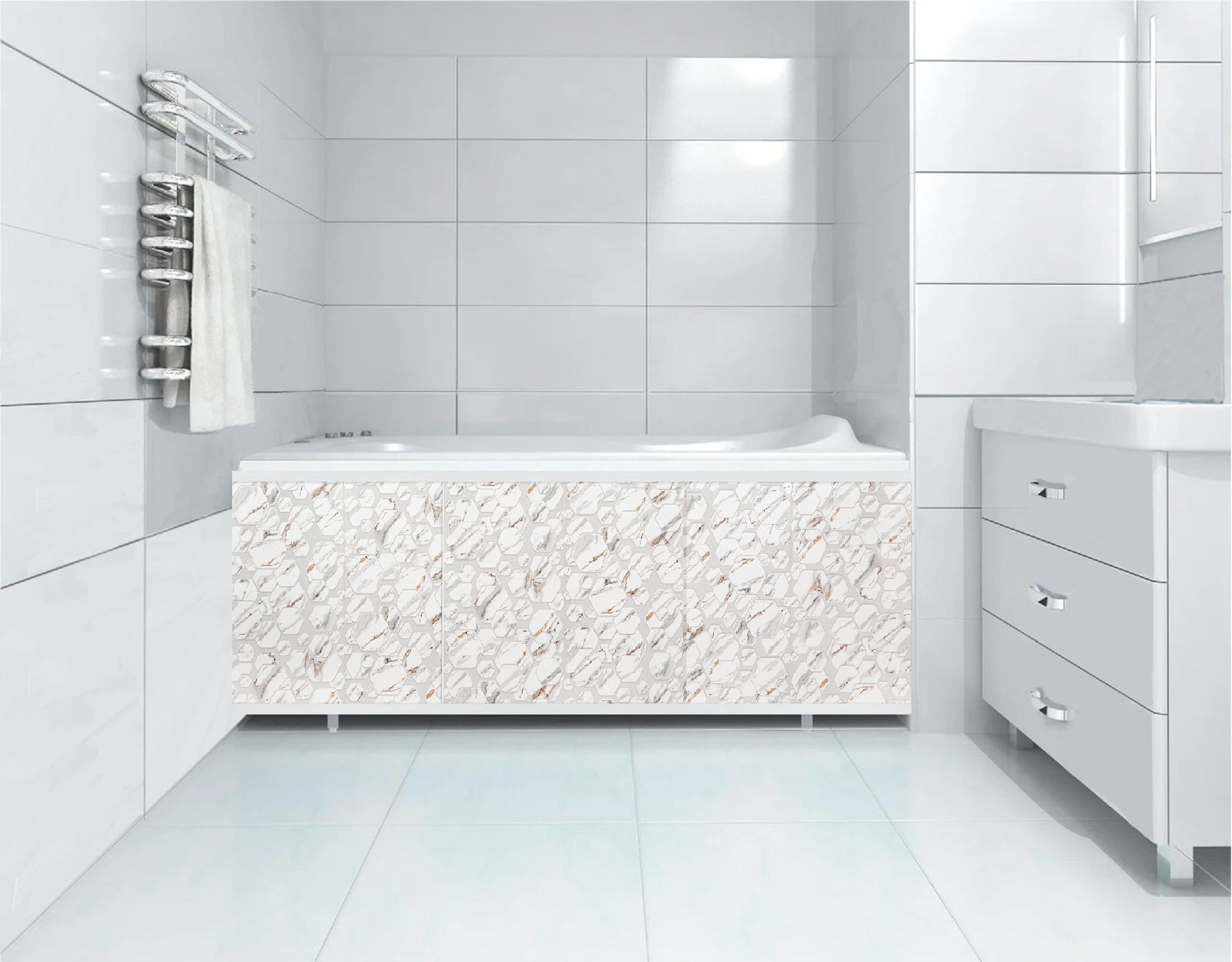 Экранподванну"Льдинки"DMPLAST170см