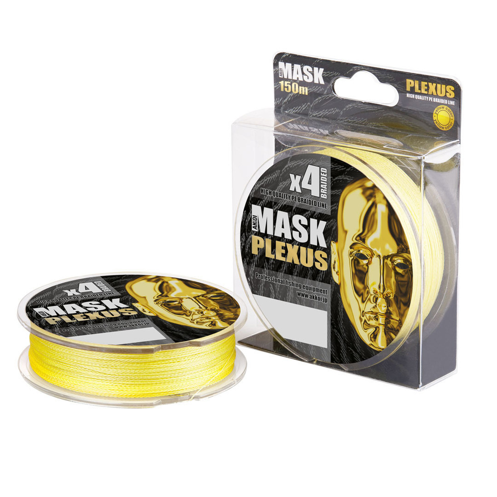 Леска плетёная AKKOI MASK PLEXUS 150m (yellow) d0,24mm #1