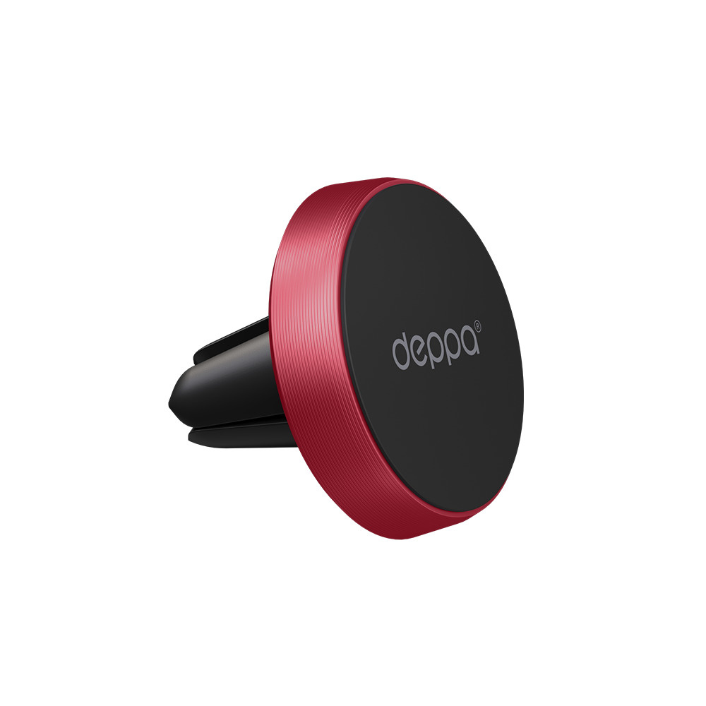 Универсальный магнитный держатель для телефона автомобильный, крепление на вентиляционную решетку, красный #1