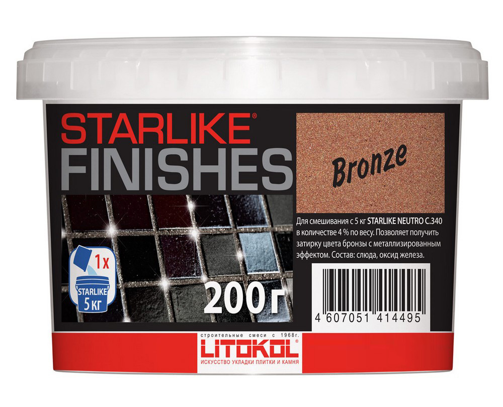 Добавка LITOKOL STARLIKE BRONZE (ЛИТОКОЛ СТАРЛАЙК БРОНЗ) (бронза), 200г  #1