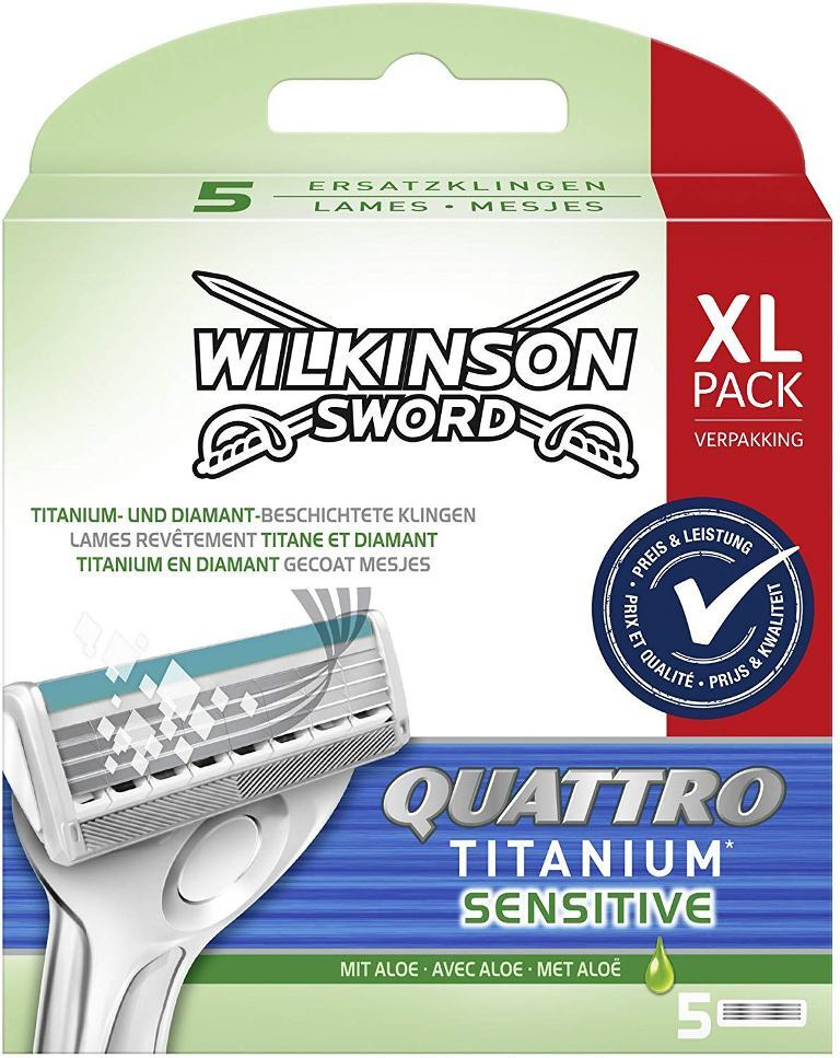 Wilkinson Sword / Schick Quattro Titanium Sensitive / Сменные кассеты для бритвы Quattro ( 5 шт)  #1