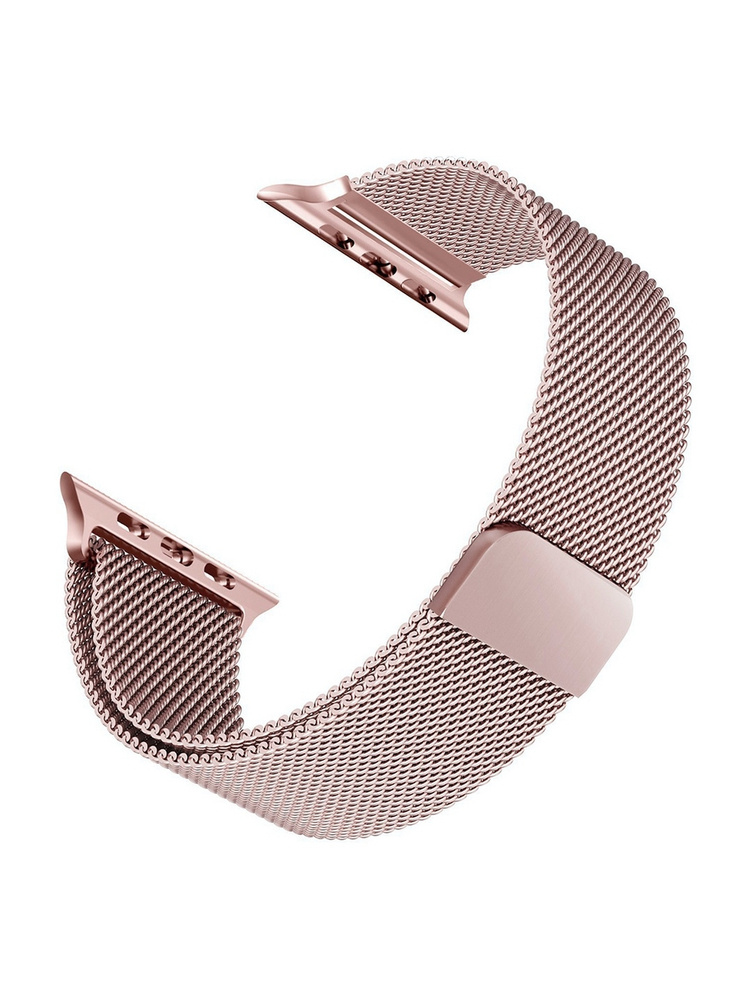 Ремешок Gurdini на часы Apple Watch Milanese Loop Series 1-9/SE/Ultra 42 мм 44 мм 45 мм 49 мм розовый #1