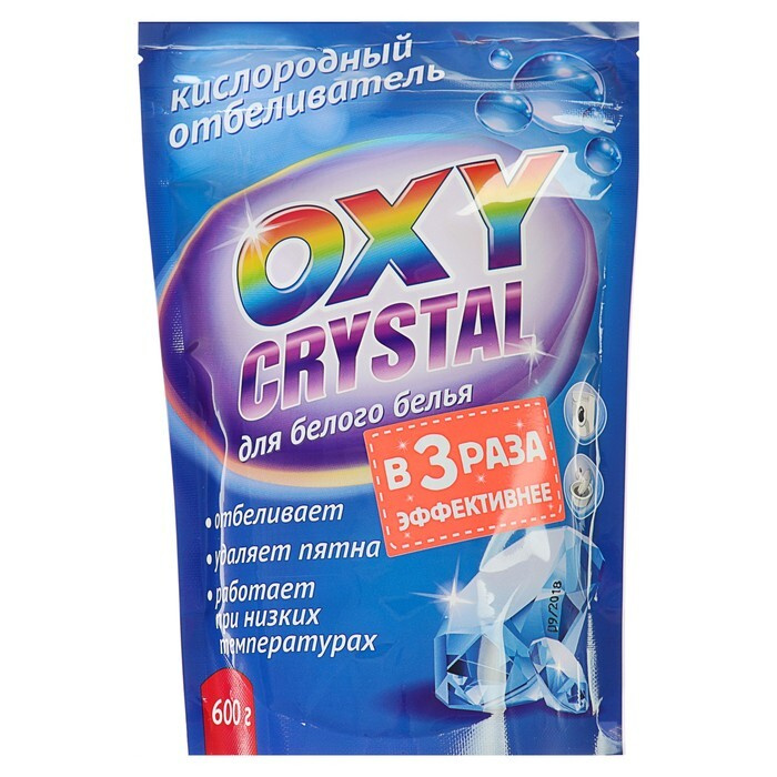 Отбеливатель Selena Oxy crystal, порошок, для белых тканей, кислородный, 600 г  #1