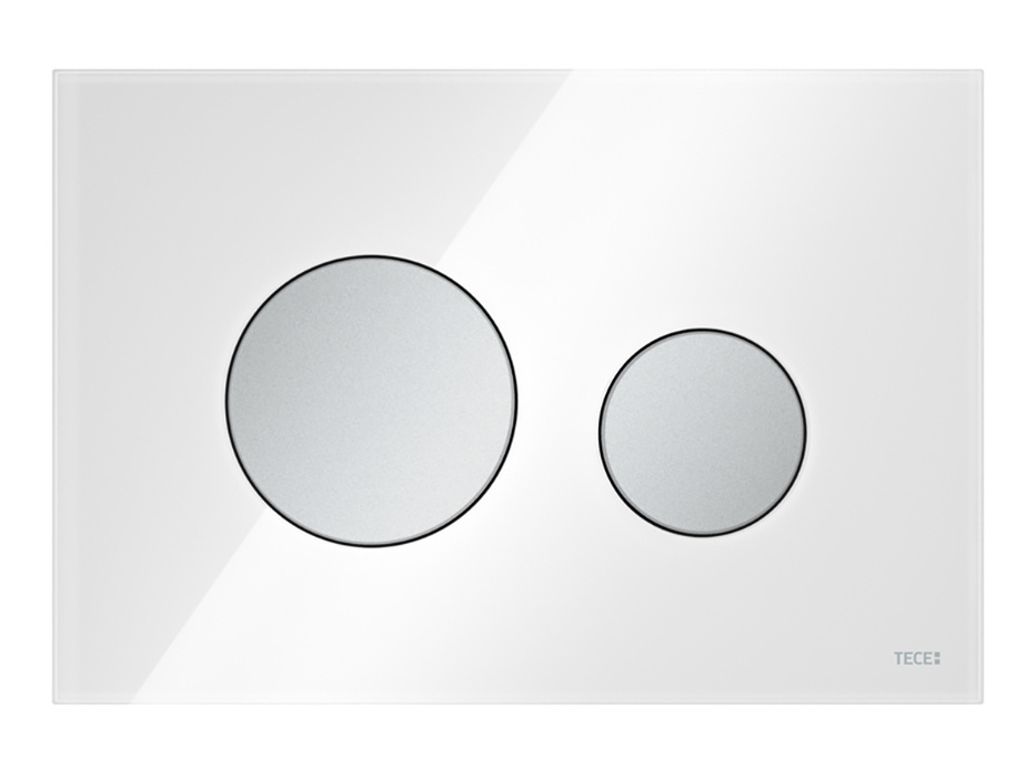 Кнопка смыва для инсталляции TECE стеклянная, TECEloop панель белая, клавиши хром матовый, 9240659  #1