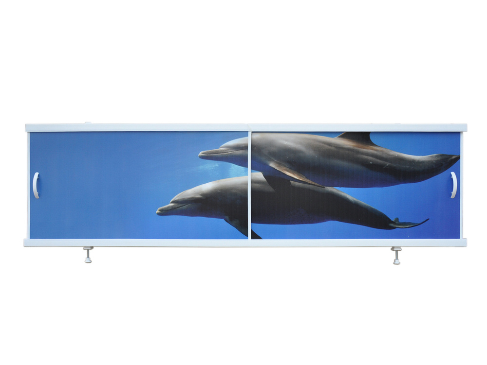 Экран под ванну "Дельфины" из ПВХ-панелей, на пластиковом каркасе, 170 см  #1