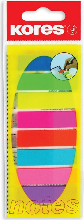 Клейкие закладки пластиковые 8 цветов по 25 листов Film на линейке Kores 45120  #1