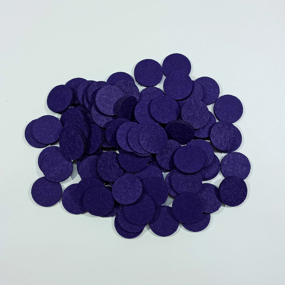 Фетровые кружочки (пяточки) 30 мм, толщина 0,7-1 мм, цвет № 27 темно-фиолетовый, 240 штук  #1