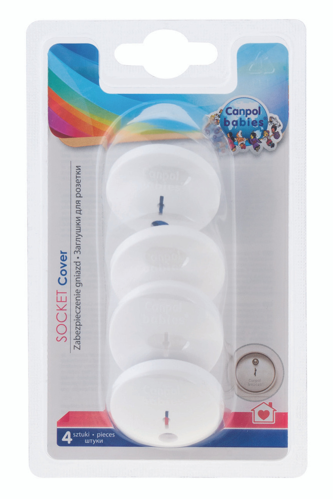 Заглушки для розеток от детей Canpol Babies, для евророзеток, защита на розетки, набор 4 шт.  #1