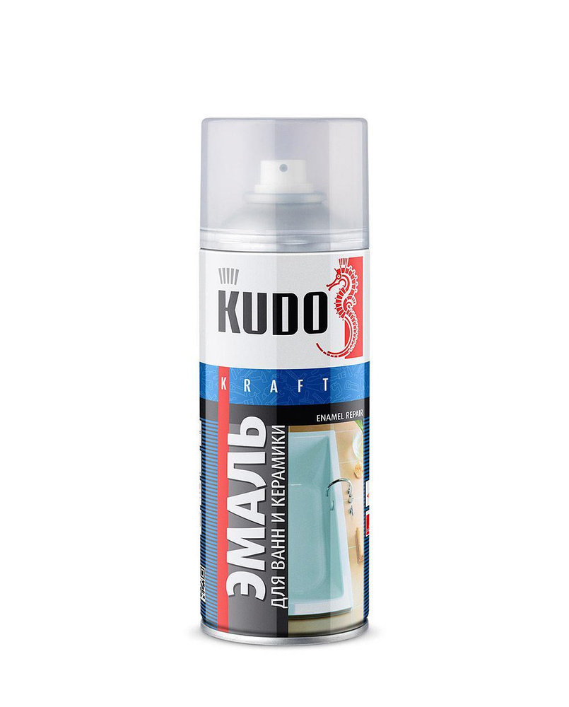 Эмаль для реставрации ванн и керамики 520 мл аэрозоль KUDO, белая KU-1301  #1