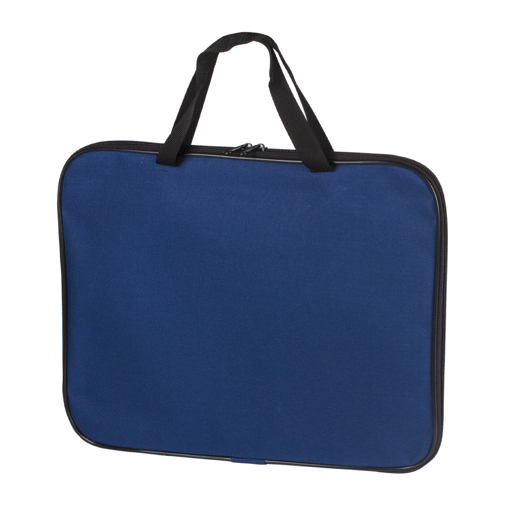 Папка сумка портфель для документов и школы с ручками на молнии А4, синяя, 350х270 мм  #1