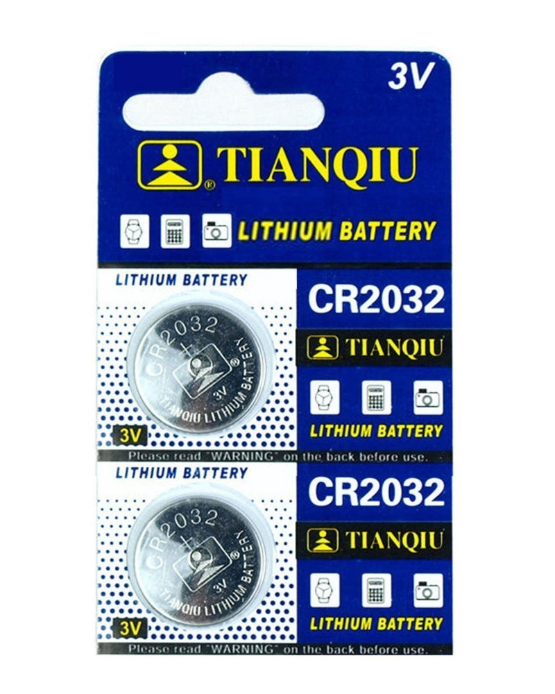 TIANQIU Батарейка CR2032, Li-ion тип, 3 В, 2 шт #1