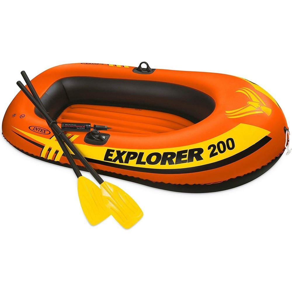 58331, Intex, Надувная лодка "Explorer 200" 185х94х41см, вёсла, насос, грузоподъемность до 95кг  #1