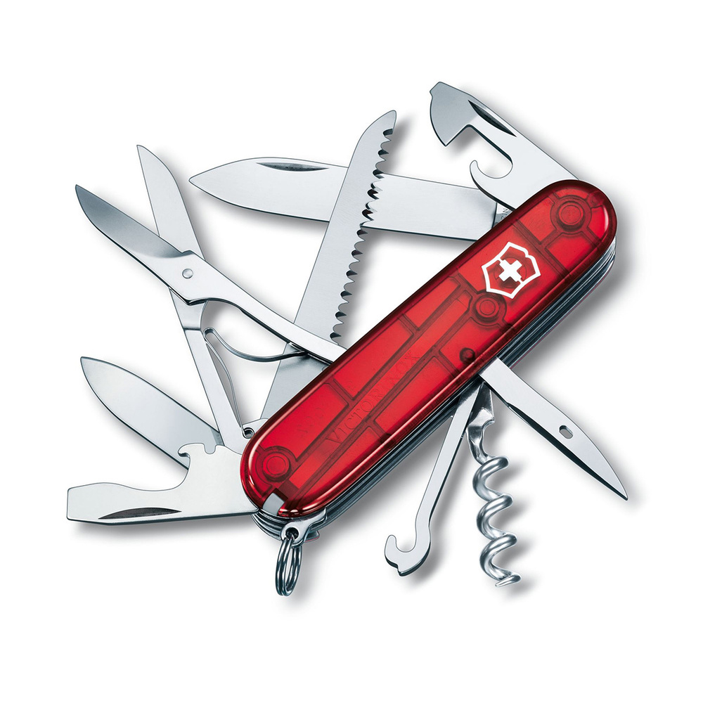 Складной нож Victorinox Huntsman прозрачный красный, 15 функций, 91мм, 1.3713.T  #1
