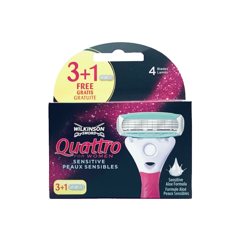 Wilkinson Sword  Schick "Quattro for Women" sensitive (3+1) сменные лезвия 4 шт #1