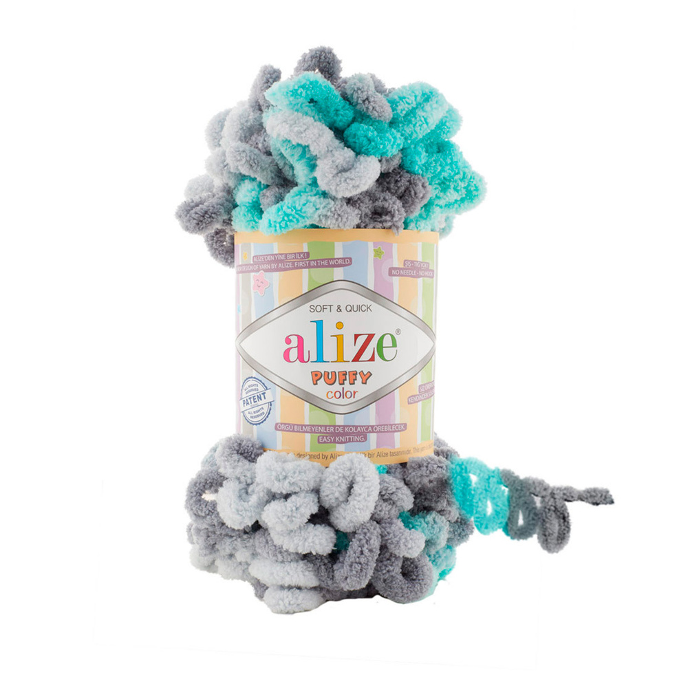 Пряжа 5 шт Alize Puffy Color секционный (6076) #1