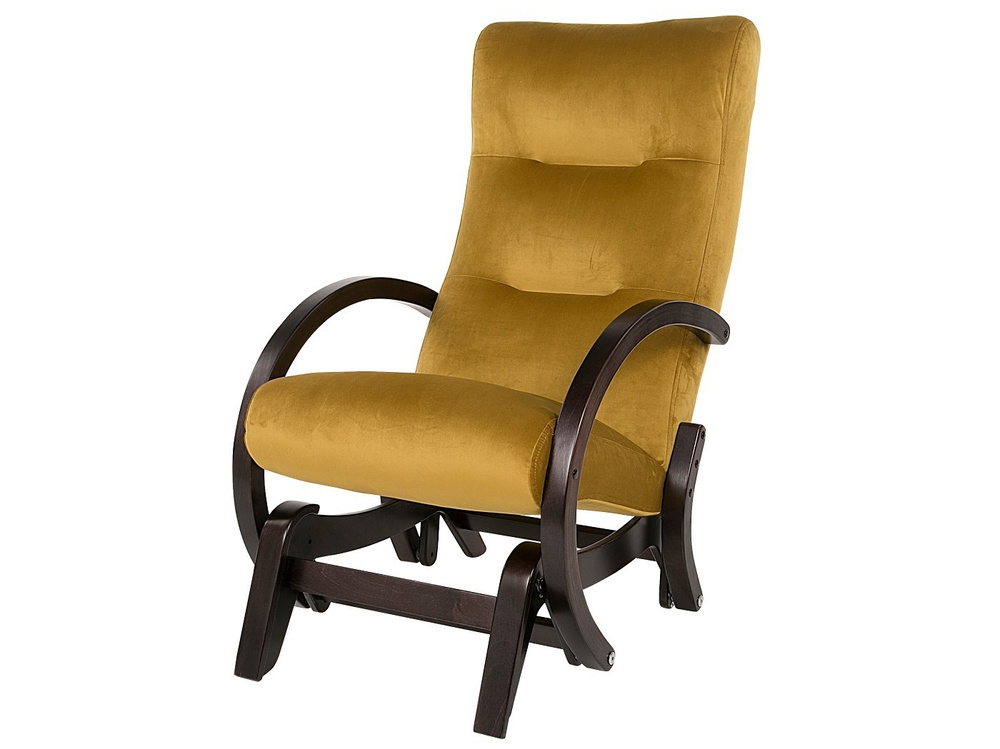 Кресло-качалка маятник Мебелик Мэтисон ткань охра, каркас венге структура  #1