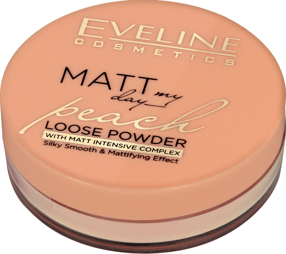 Eveline Cosmetic Пудра MATT MY DAY LOOSE POWDER рассыпчатая матирующая транспарентная PEACH (Персиковая), #1