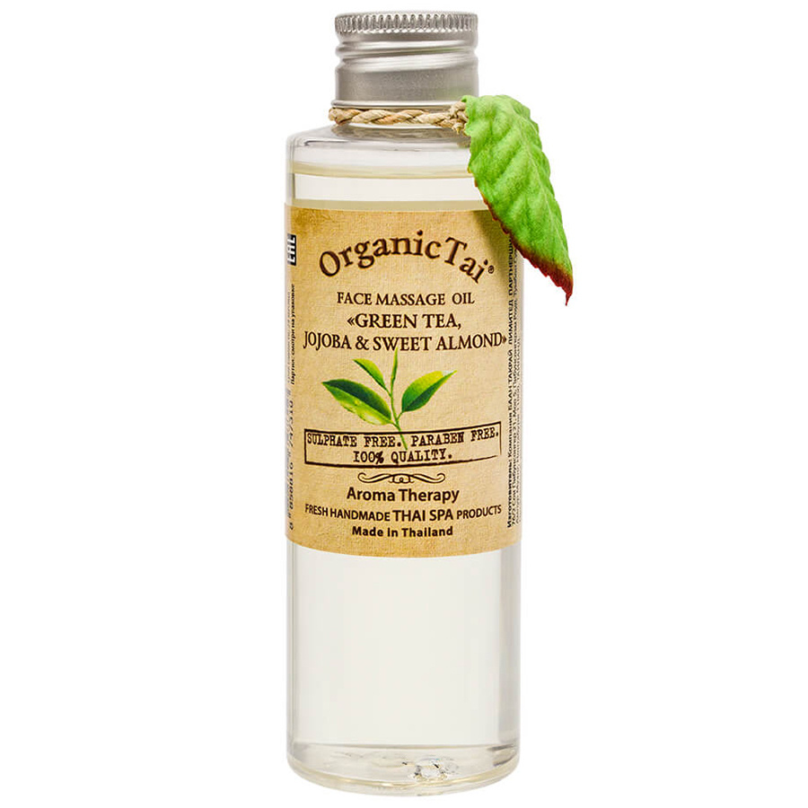 Organic Tai Массажное масло для лица Зеленый чай Жожоба и Сладкий миндаль, 120 мл.  #1