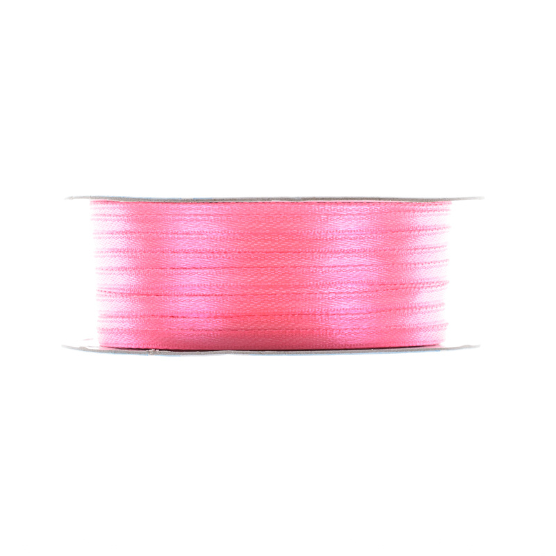 Лента атласная шириной 3 мм бобина 91.4 м цвет №014 ярко-розовый  #1