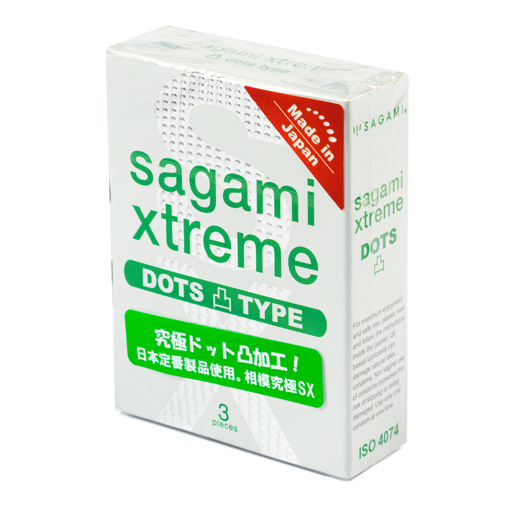 Презервативы Sagami Xtreme Type E, 3 шт, Точечная текстура с линиями  #1