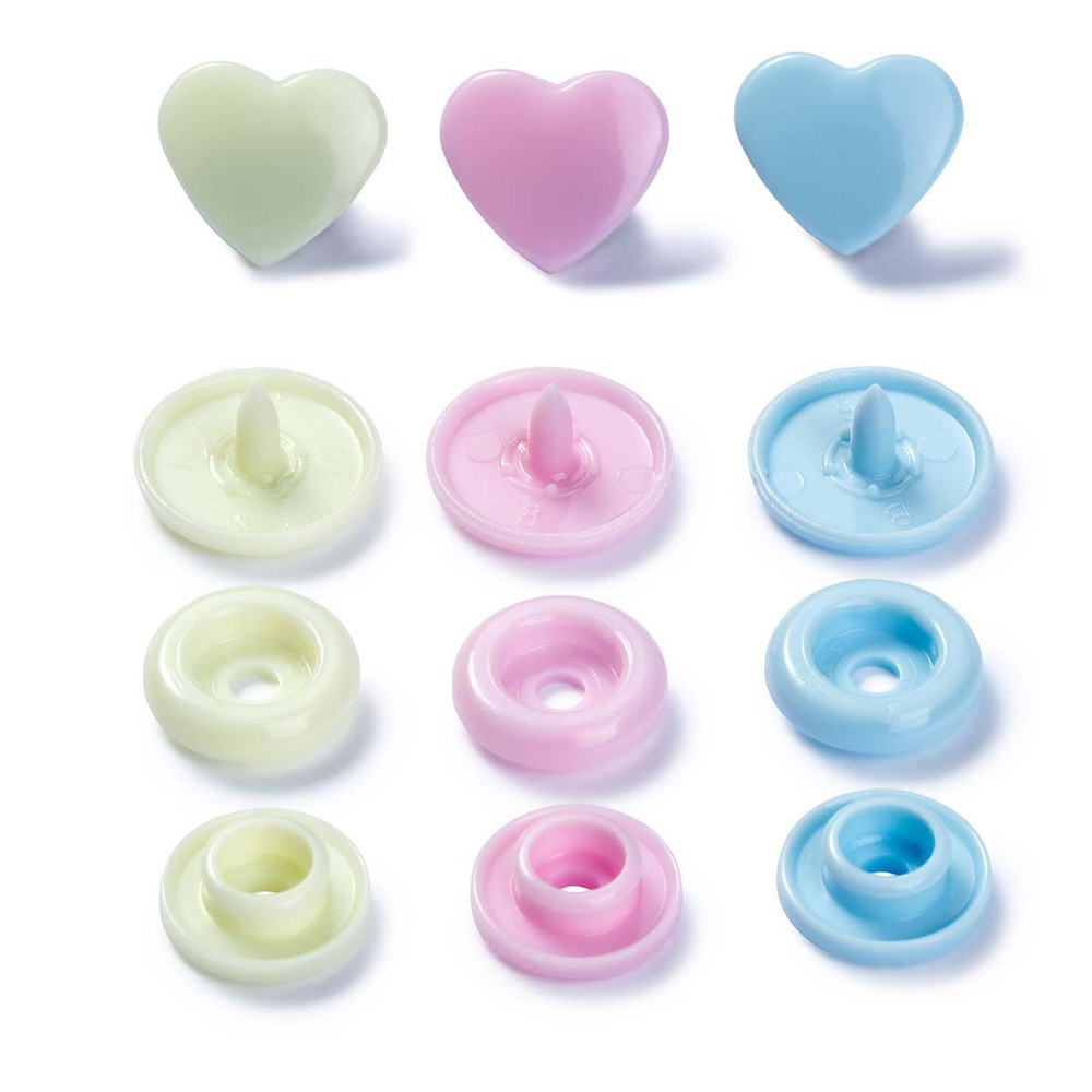 Кнопки Color Snaps сердце Prym, 12.4 мм, 30 шт/упак, 393030 #1