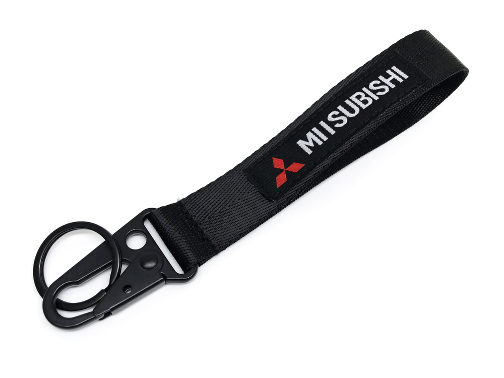 JDM брелок для ключей MITSUBISHI, карабин, кольцо, черный #1