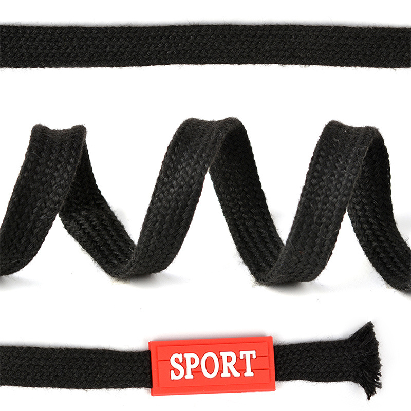Шнурки плоские 10 мм длина 130 см черный упаковка 2 шт #1