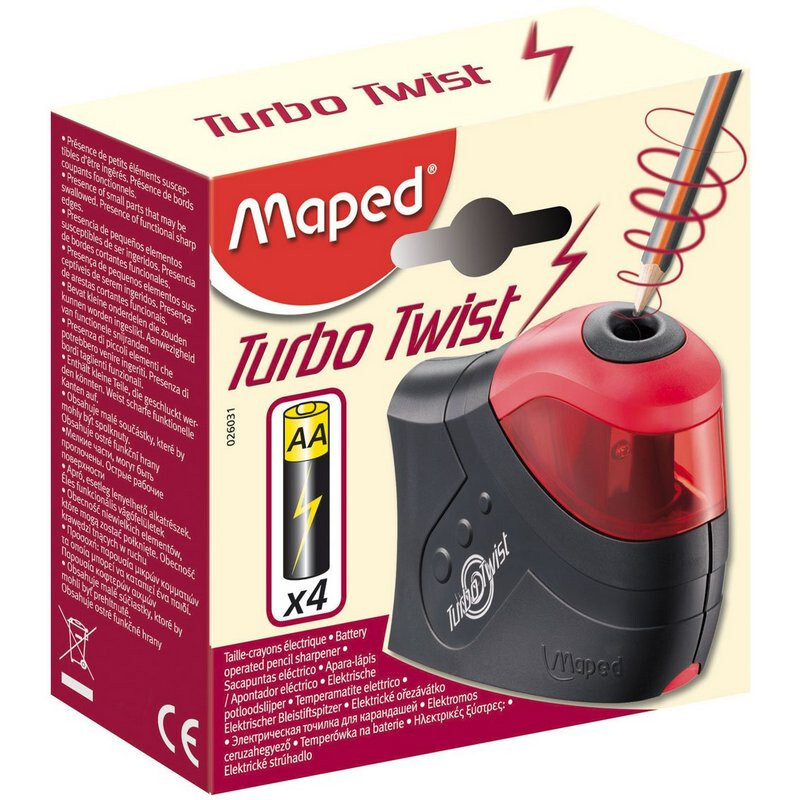 Точилка MAPED Turbo Twist 1 отв., с конт.,элек.,раб. на бат.026031 #1