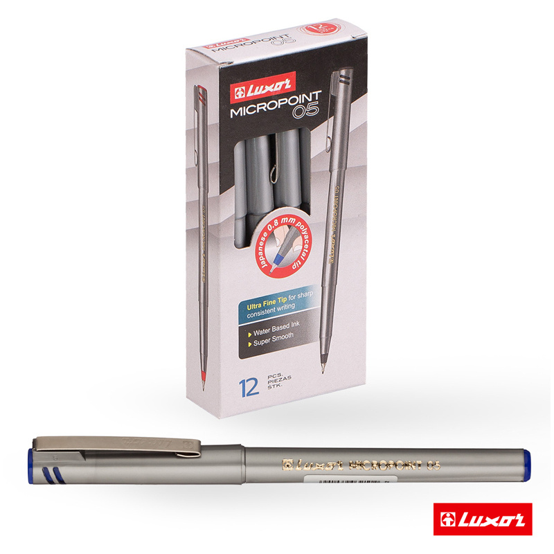 Линеры капиллярные ручки синие Luxor Micropoint 12 шт. #1