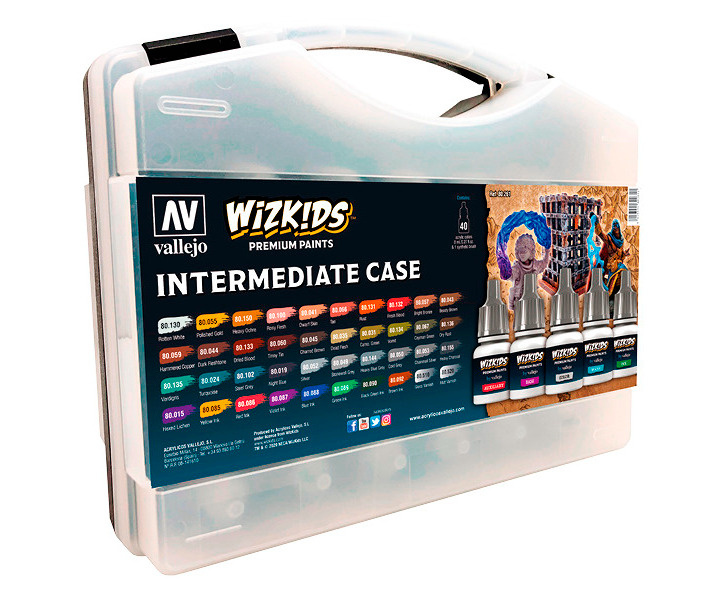 Набор красок Vallejo WIZKIDS INTERMEDIATE CASE в пластиковом кейсе #1