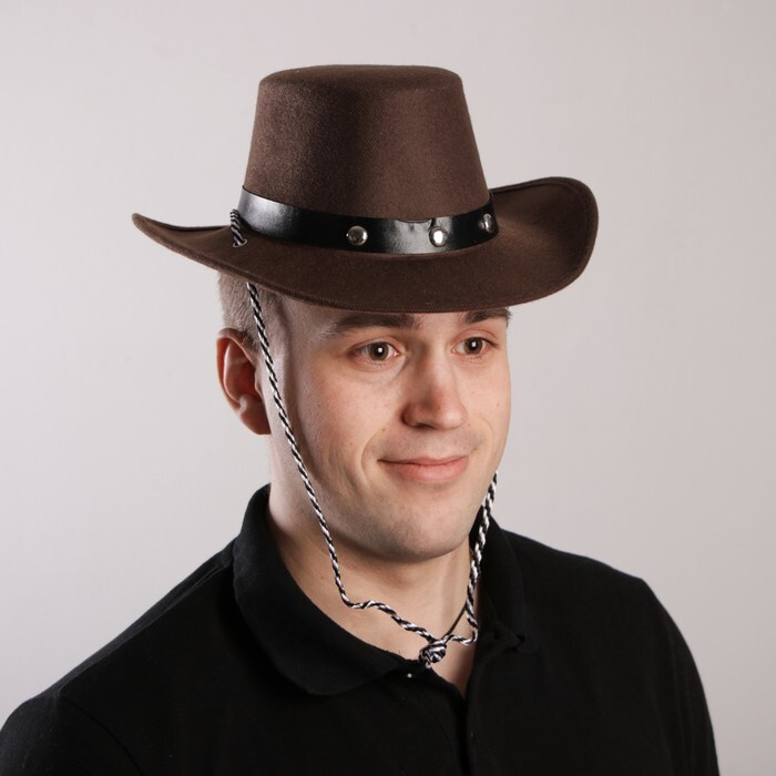 Карнавальная шляпа Ковбой , 50 см, цвет коричневый #1