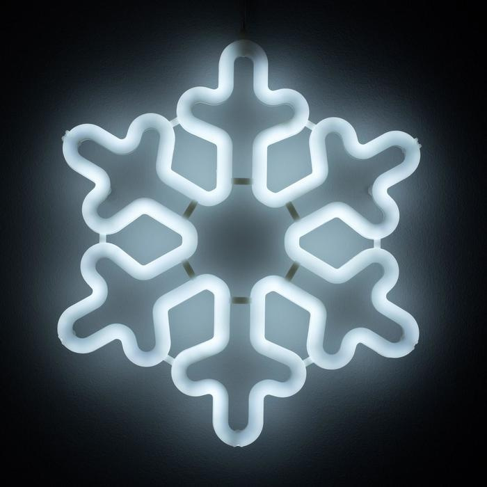 Светодиодная фигура "Снежинка" 30 см, пластик, 220 В, свечение белое  #1