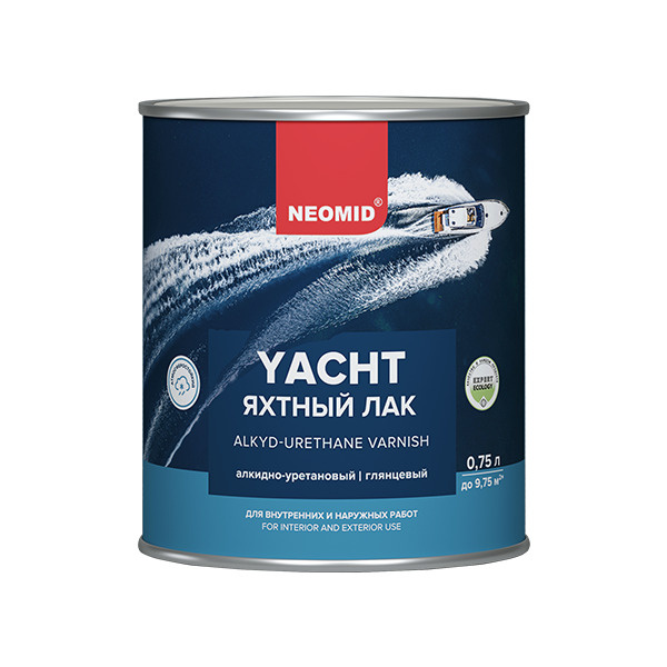 Лак яхтный алкидно-уретановый NEOMID YACHT полуматовый, 0,75 л #1