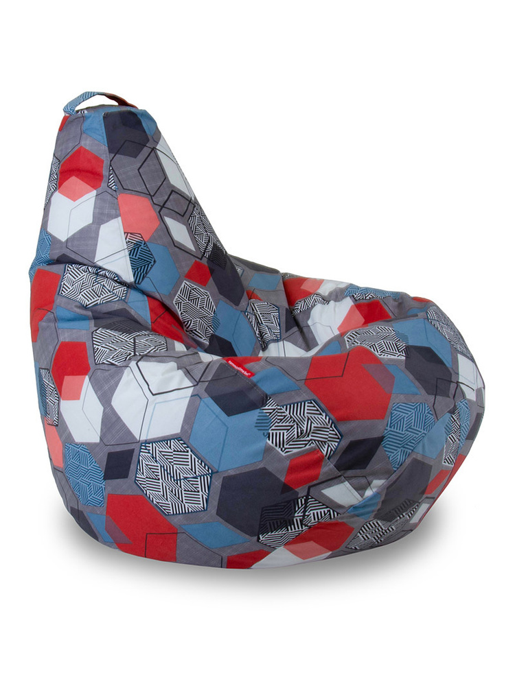 Кресло мешок Geometry XXL Велюр с геометрическим принтом из мягкого велюра Puff SPb  #1