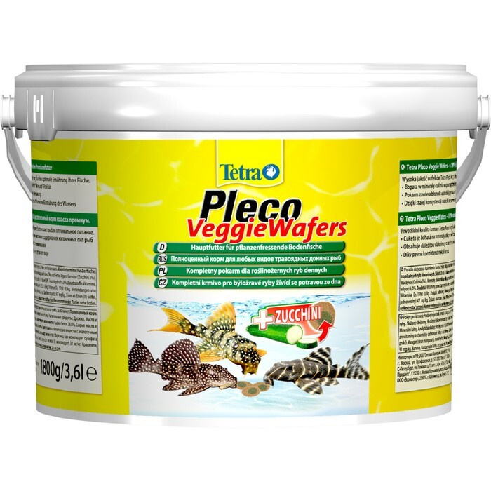 Tetra Pleco Veggie Wafers 3,6л/1800г (ведро)- на 100% растительный корм класса премиум для основного #1