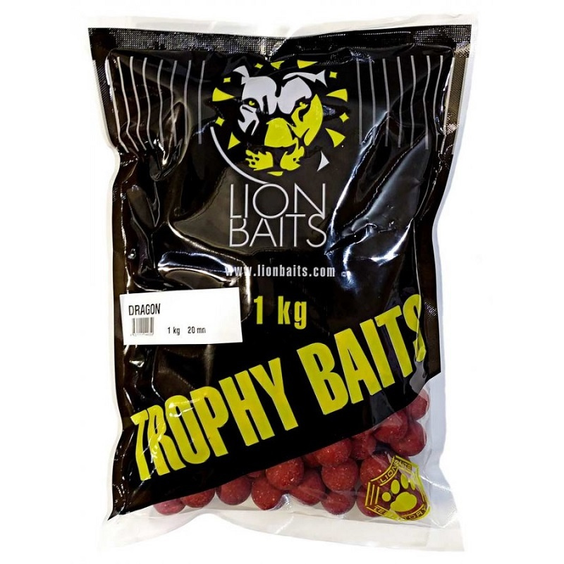 Бойлы тонущие прикормочные LION BAITS серии TROPHY BAITS 20 мм DRAGON Чеснок с перцами 1 кг  #1