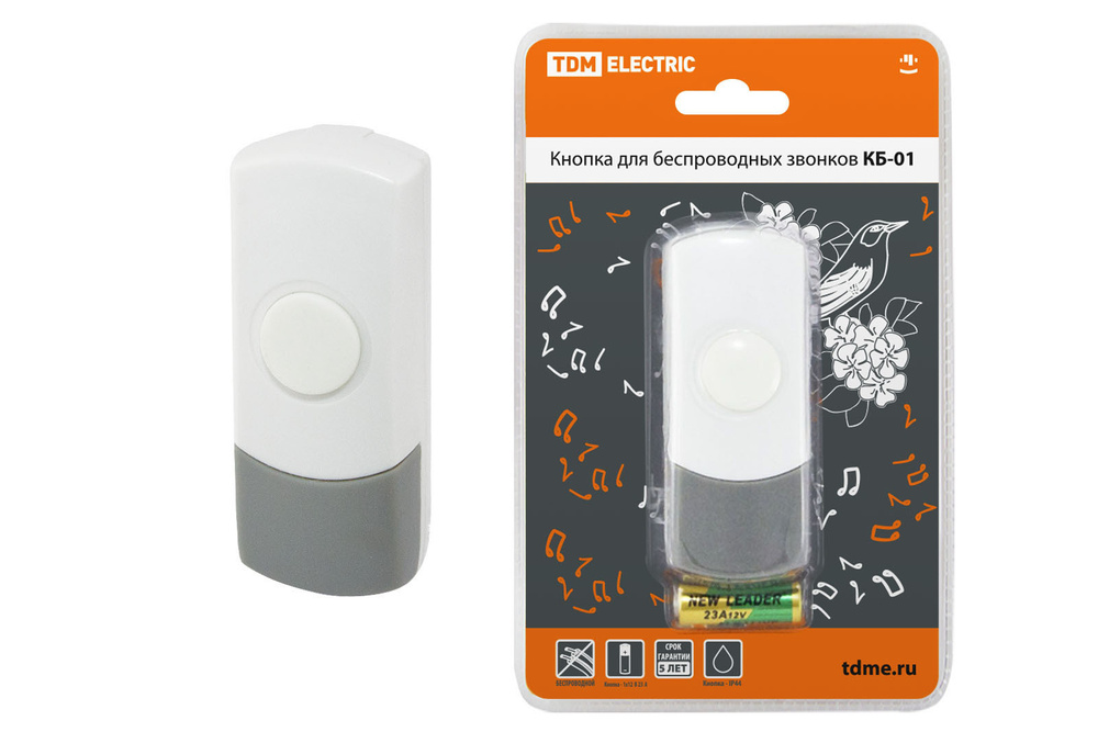 TDM Electric Кнопка для звонка IP44 От батареи #1