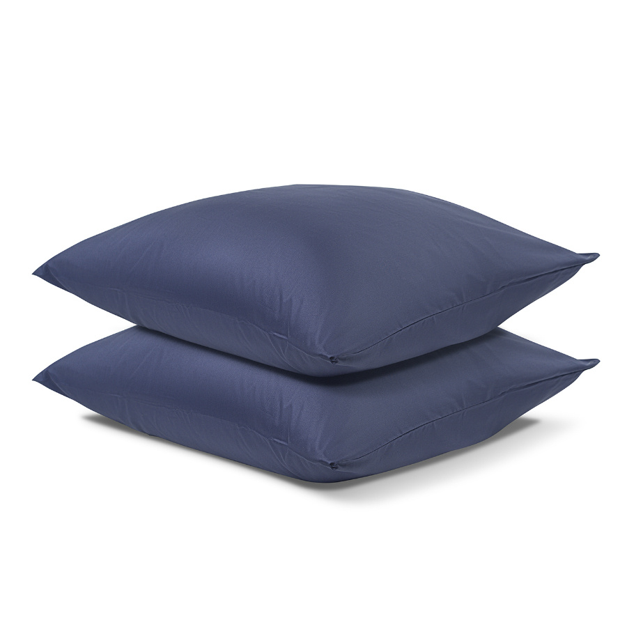 Наволочка на подушку 70х70 см из сатина темно-синего цвета Essential, набор из 2 шт.  #1