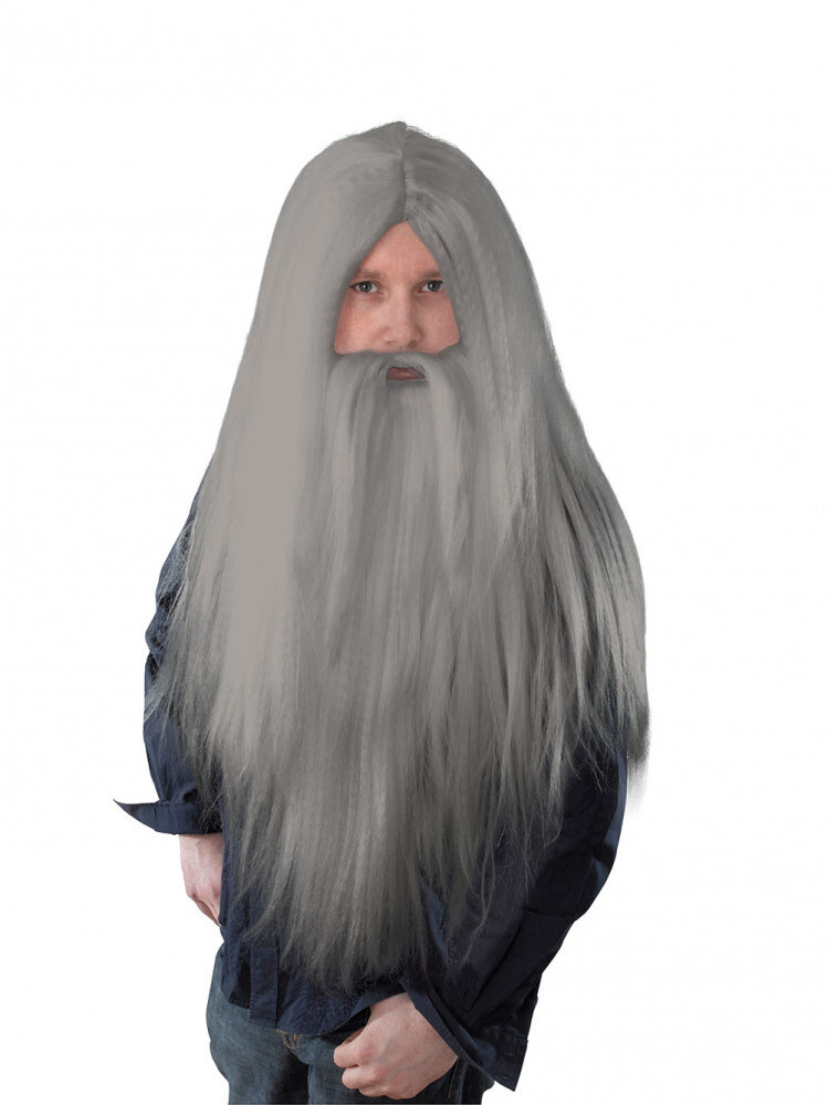 Карнавальный парик волшебника с длинной бородой/ #1